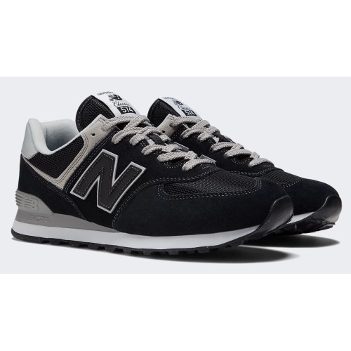 New Balance 574 Black White (Экозамша) Арт S4