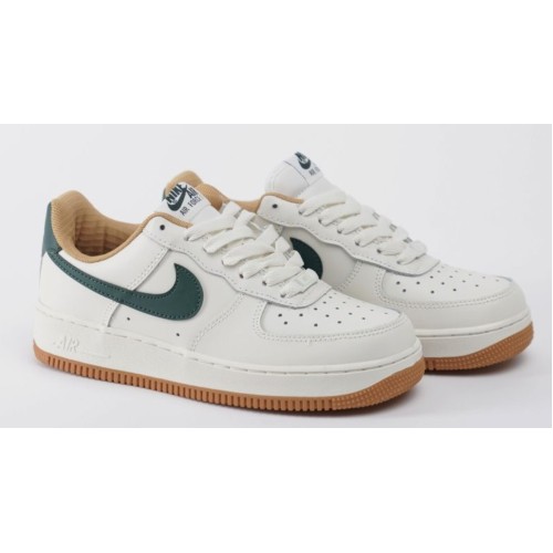 Nike Air Force 1 '07 Low White Green Brown (Белые)