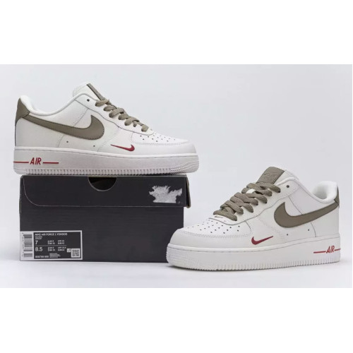 Nike Air Force 1 07 Low White Brown (Экокожа)