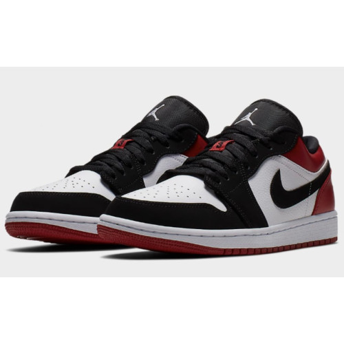 Nike Air Jordan Retro 1 Low Black White (Экокожа)