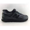 New Balance 574 Черные полностью кожа (Зимние с мехом)