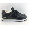 New Balance 574 Черные кожа (Зимние с мехом)