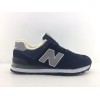 New Balance 574 Синие с серым замша (Зимние с мехом)