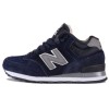 New Balance 574 Высокие синие замша (Зимние с мехом)