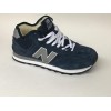 New Balance 574 Высокие синие замша (Зимние с мехом)