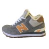 New Balance 574 Высокие серо-оранжевые (Зимние с мехом)