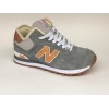 New Balance 574 Высокие серо-оранжевые (Зимние с мехом)