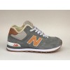 New Balance 574 Высокие серо-оранжевые (Зимние с мехом)