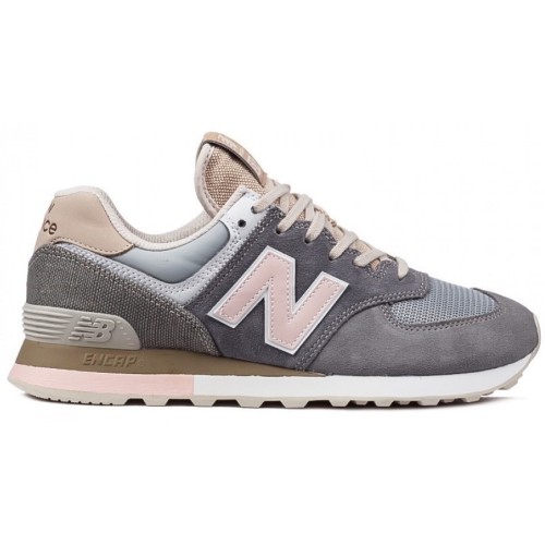 New Balance 574 (Серые с розовым) Новые