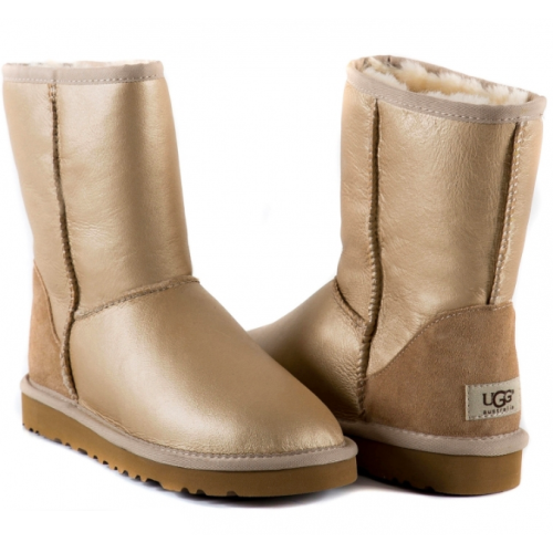 Ugg Australia короткие (Металлик бежевые)