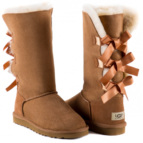Ugg Australia с бантиками высокие (Светло-коричневые)