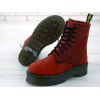 Dr. Martens Jodan с мехом (красные замшевые)