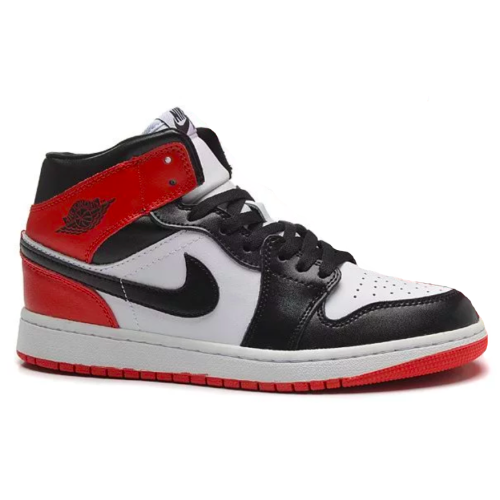 Nike Air Jordan Retro 1 Mid Black White High Og (Черные с красным)