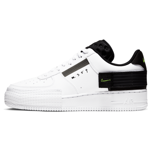 Nike Air Force n 354 Белые с черным (кожа)
