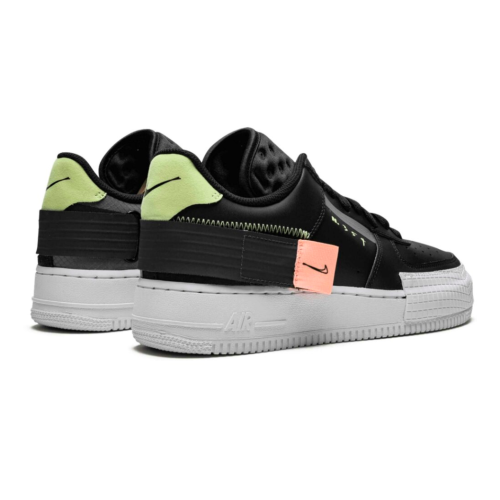 Nike Air Force n 354 Черные с белым (кожа)