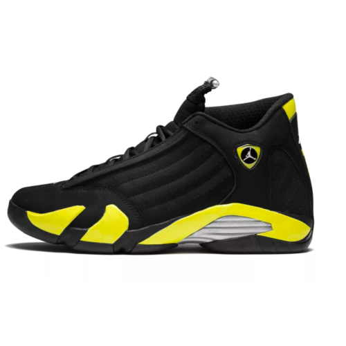 Nike Air Jordan 14 Thunder Black (Черные с желтым)