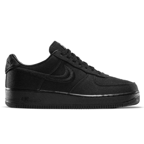 Nike Air Force 1 07 Low Stussy X Black (Черные замша)