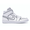 Nike Air Jordan Retro 1 Mid Iridescent Reflective White (Белые с серым)