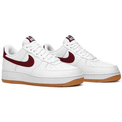 Nike Air Force 1 React White\Burgundy (Белые)